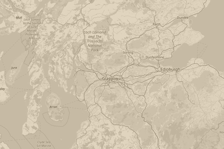 Map of the area around above bishopbriggs, centred on the reported position