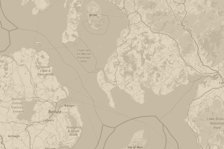 Map of the area around in the sky, centred on the reported position