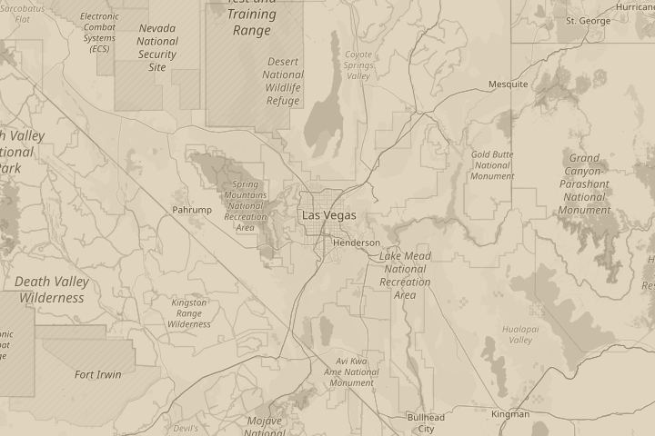 Map of the area around las vegas, centred on the reported position