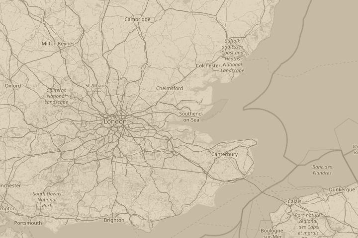 Map of the area around Canvey Island Essex, centred on the reported position