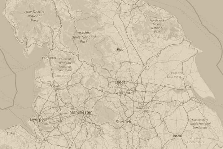 Map of the area around guiseley, centred on the reported position