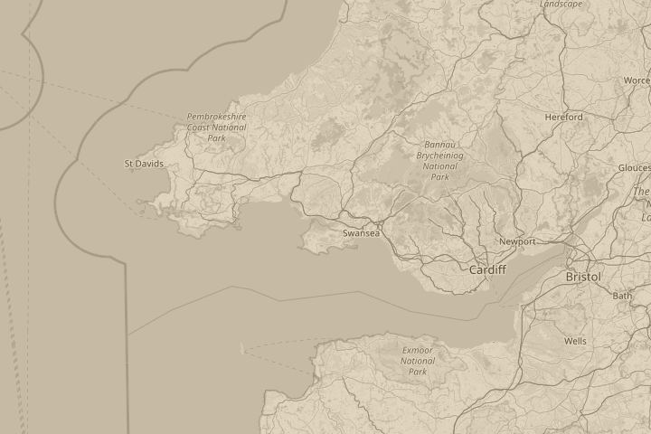 Map of the area around In Llanelli, centred on the reported position