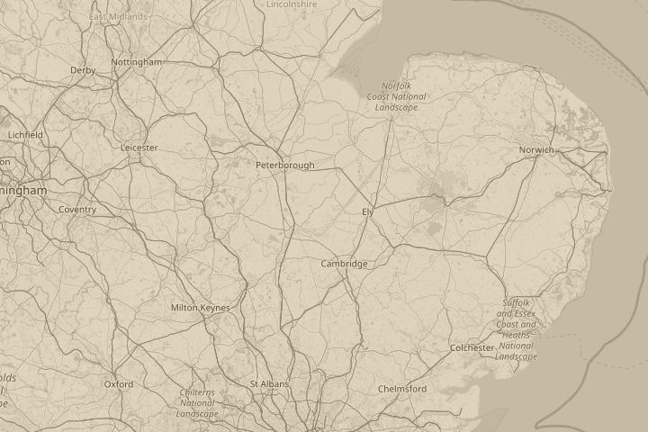 Map of the area around PE28 3YE, centred on the reported position