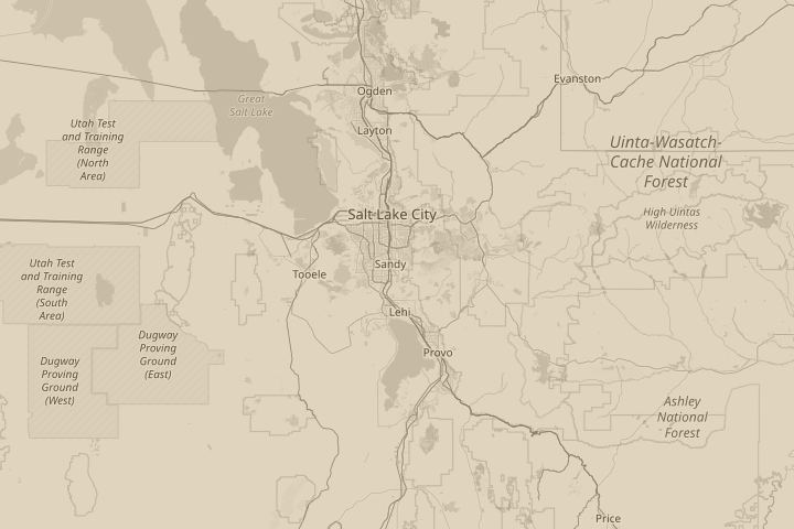 Map of the area around Sandy, Utah, centred on the reported position
