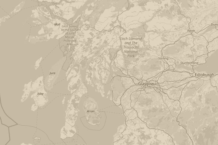 Map of the area around stonehaven, centred on the reported position
