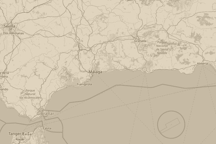 Map of the area around Benajarafe (Málaga, Spain), centred on the reported position