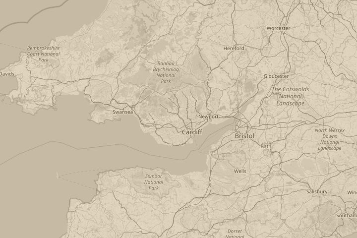 Map of the area around churchvillage wales, centred on the reported position