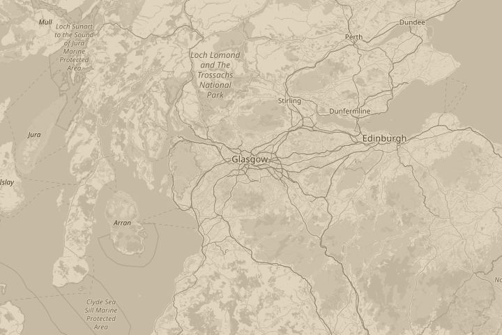 Map of the area around Over the south west of Glasgow, centred on the reported position