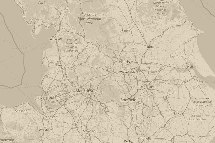 Map of the area around Halifax West Yorkshire UK, centred on the reported position