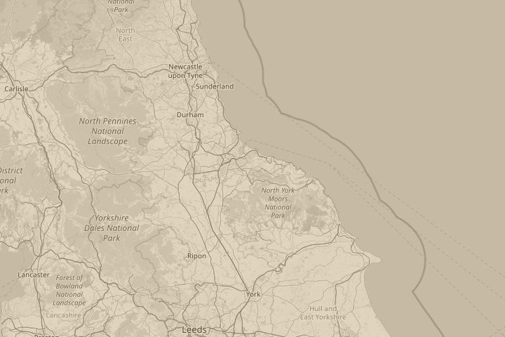 Map of the area around uisborough, centred on the reported position