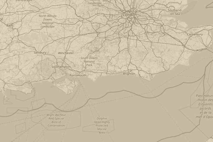 Map of the area around South UK, centred on the reported position