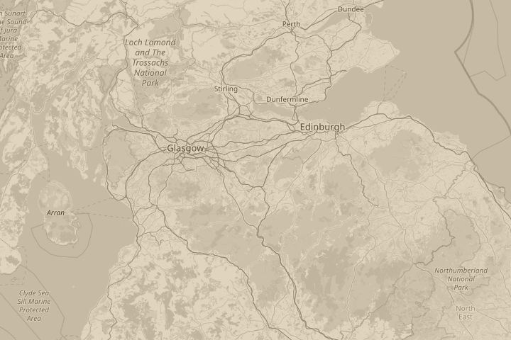 Map of the area around south of forth lanarkshire, centred on the reported position