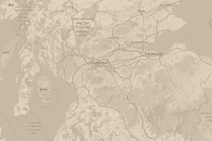 Map of the area around in the sky, centred on the reported position