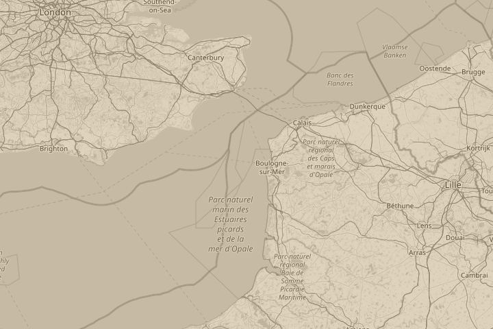 Map of the area around near the dartford bridge, centred on the reported position