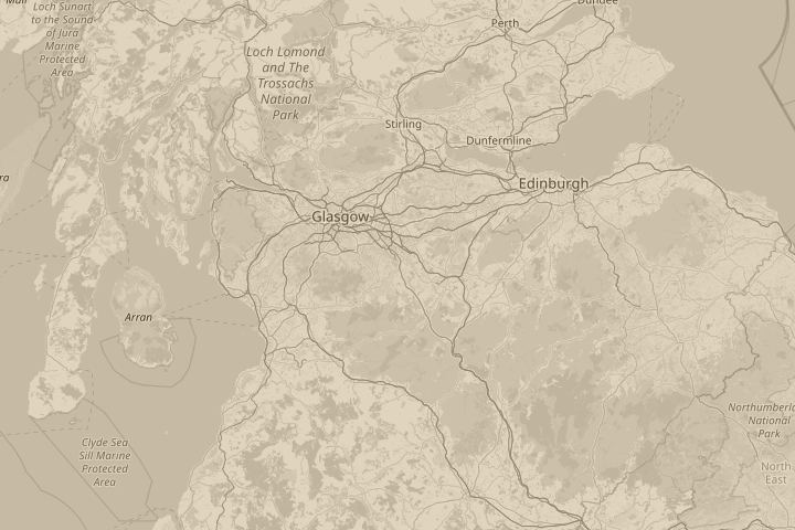 Map of the area around larkhall sky, centred on the reported position