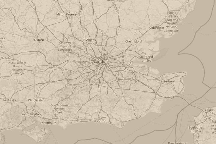 Map of the area around Bromley, Kent, centred on the reported position