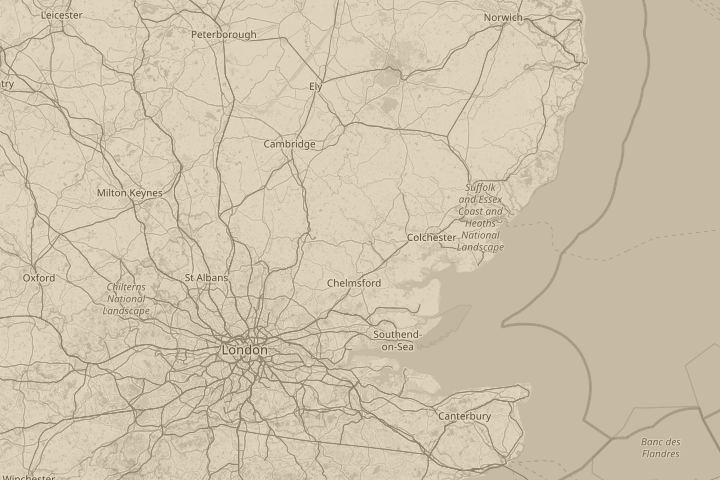 Map of the area around in the sky, centred on the reported position