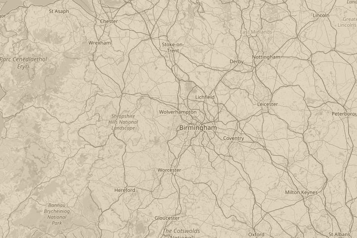 Map of the area around dudley west midlands, centred on the reported position