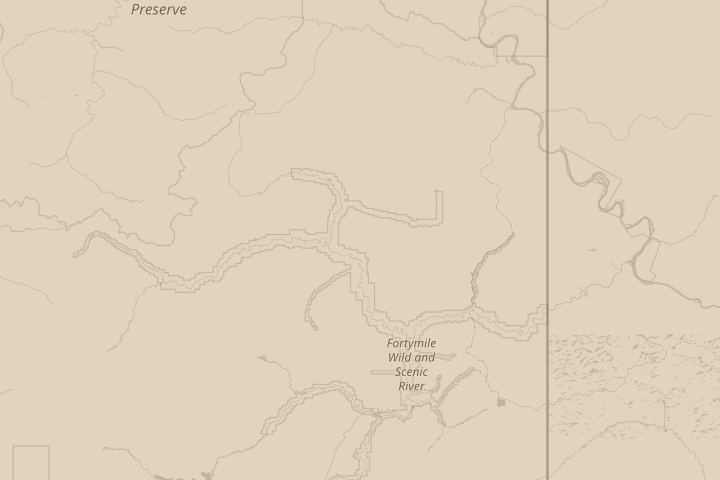 Map of the area around N. of Fairbanks Alaska, centred on the reported position