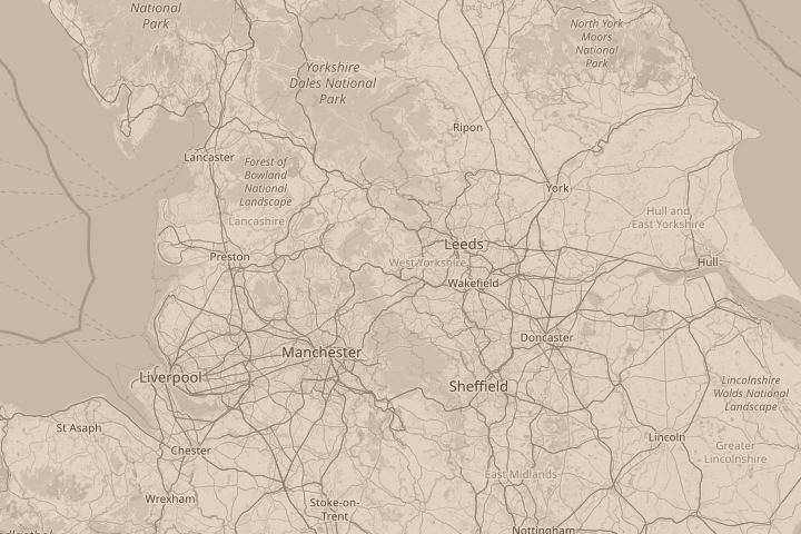 Map of the area around over halifax, west yorks, centred on the reported position