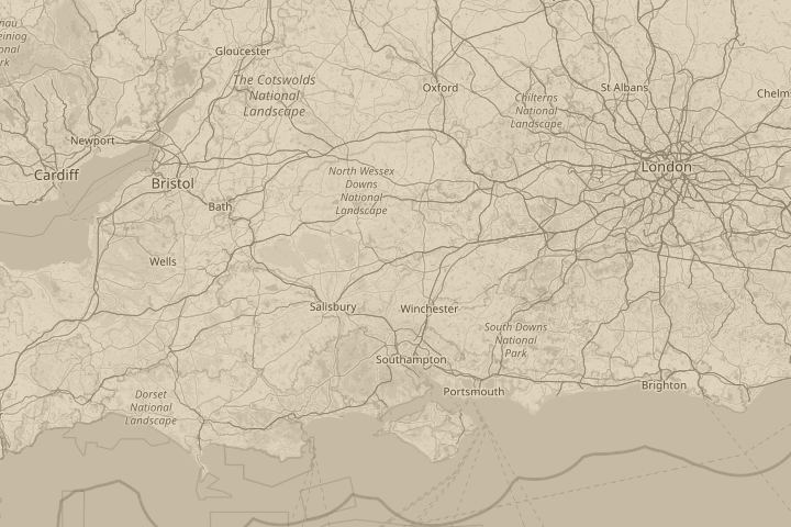 Map of the area around ANDOVER, centred on the reported position