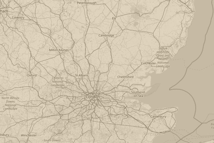 Map of the area around In the sky, centred on the reported position