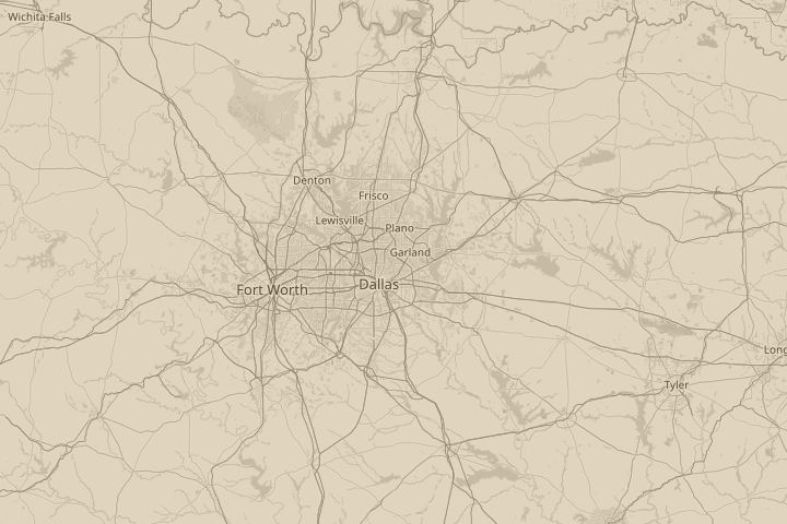 Map of the area around Dallas, TX, Over Flagpole hill, with the reported position circled
