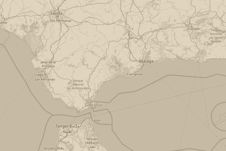 Map of the area around the sighting, centred on the reported position