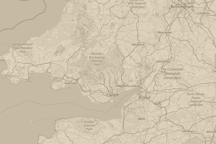 Map of the area around abertysswg gwent south wales, centred on the reported position