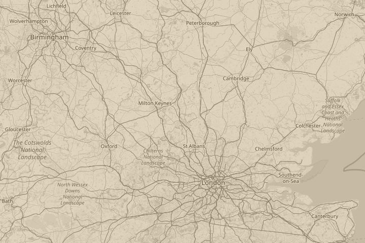 Map of the area around luton, centred on the reported position