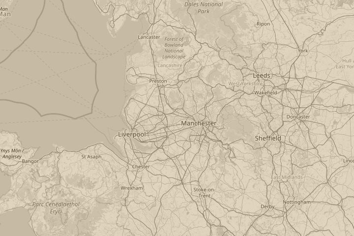 Map of the area around Hindsford , Tyldesley,Lancs, centred on the reported position