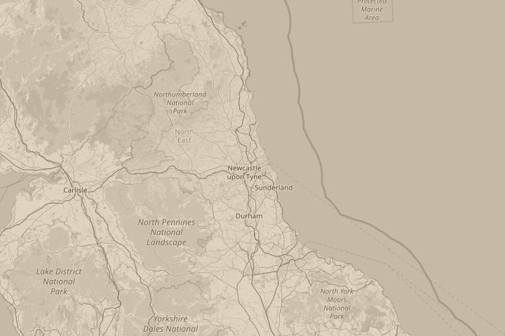 Map of the area around wallsend, england, centred on the reported position