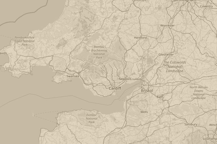 Map of the area around coming home in the car, centred on the reported position