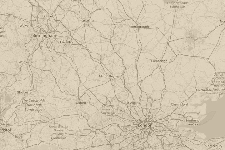Map of the area around warminster uk, centred on the reported position