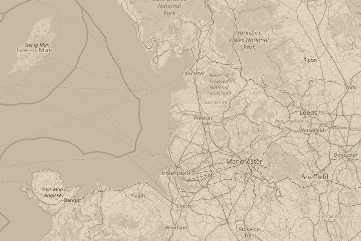 Map of the area around from my back door, centred on the reported position