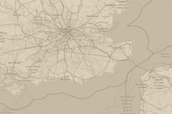Map of the area around Tunbridge Wells, Kent, England, centred on the reported position