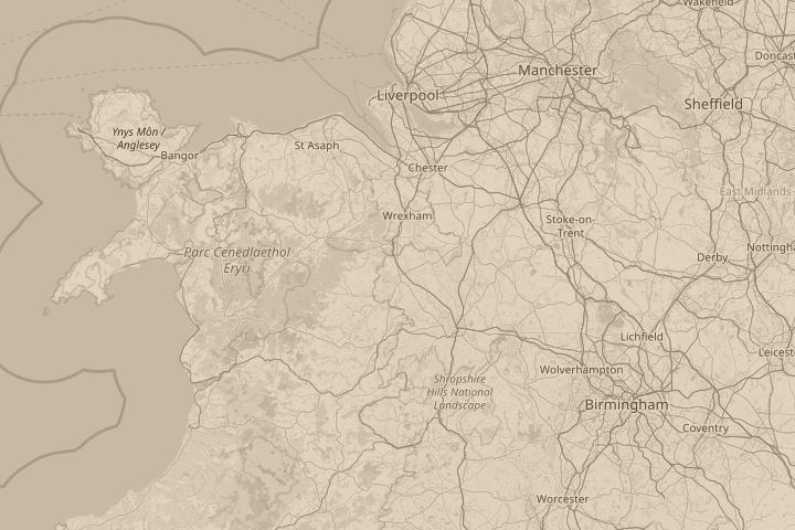 Map of the area around gobowen.shropshire, centred on the reported position