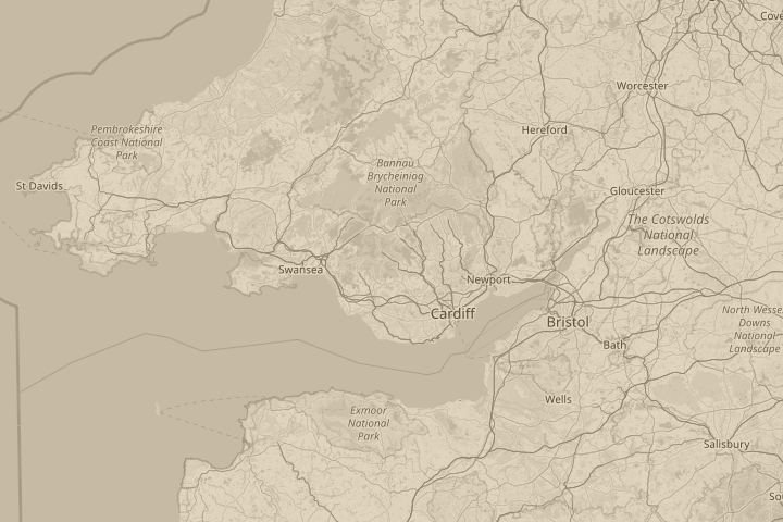 Map of the area around hovering over rhondda valley, centred on the reported position