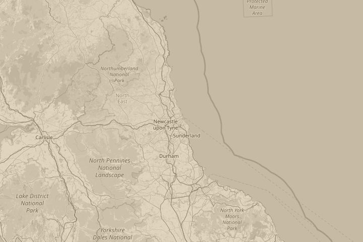 Map of the area around Over warehouse, centred on the reported position