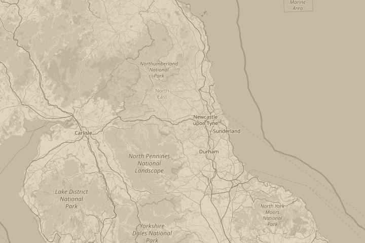 Map of the area around Prudhoe, centred on the reported position