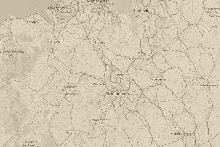 Map of the area around Pye Green Rd, Cannock, centred on the reported position