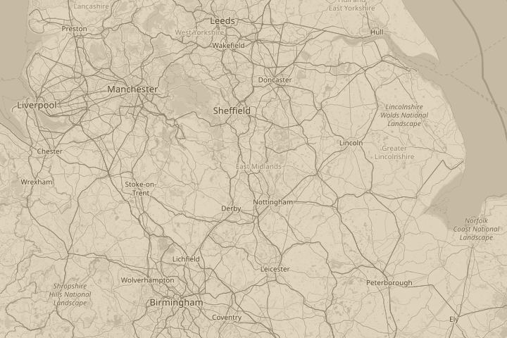Map of the area around alfreton derby, centred on the reported position