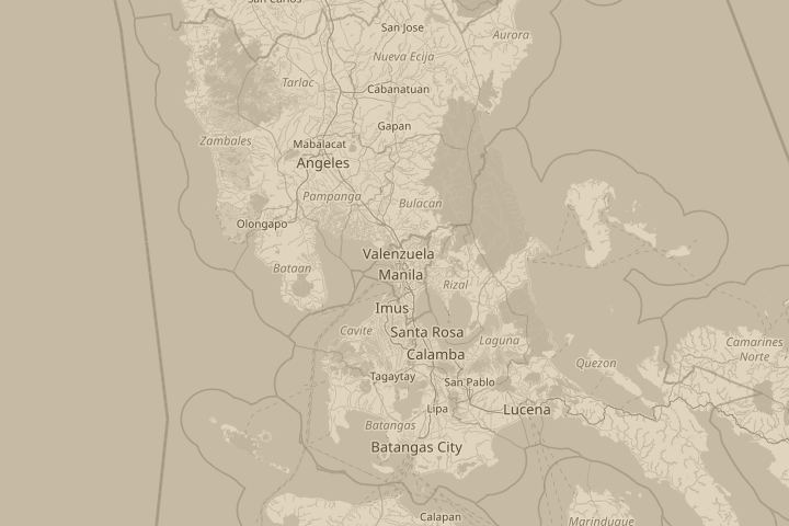 Map of the area around over metro manila, philippines, centred on the reported position