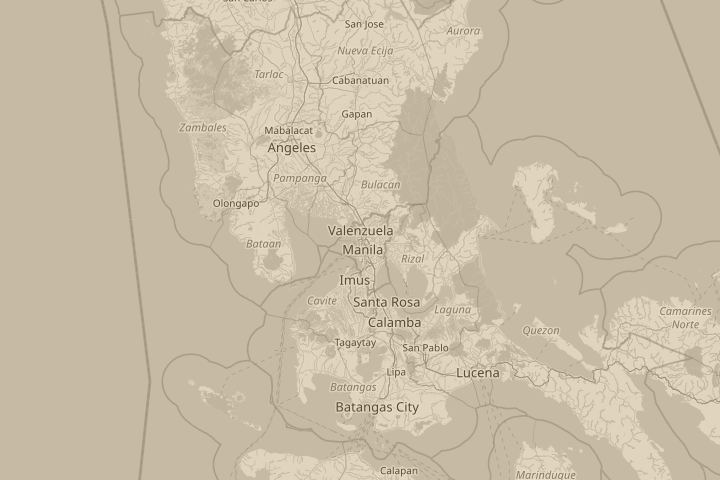 Map of the area around over metro manila, philippines, centred on the reported position