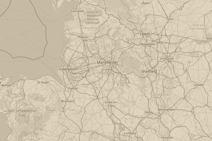 Map of the area around Woods, centred on the reported position