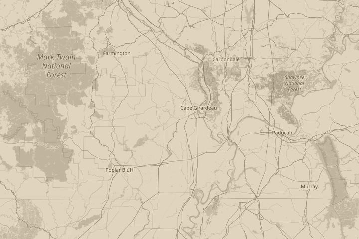 Map of the area around Advance Mo. 63730, centred on the reported position