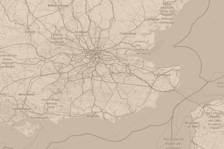 Map of the area around Sevenoaks, kent, england, centred on the reported position