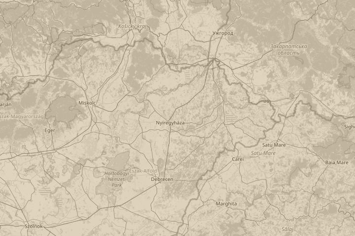 Map of the area around slovakia, centred on the reported position
