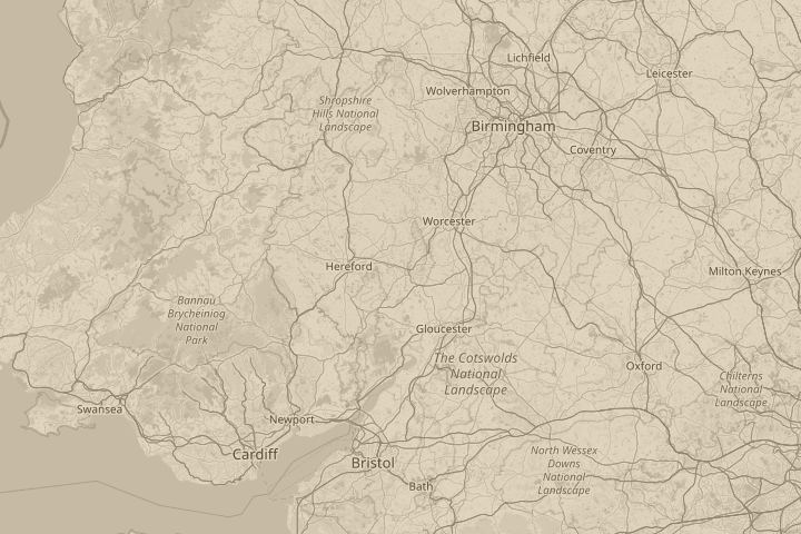 Map of the area around England Coventry, centred on the reported position