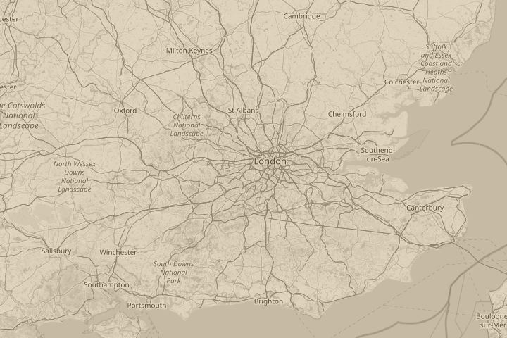 Map of the area around Barnes, SW London, centred on the reported position